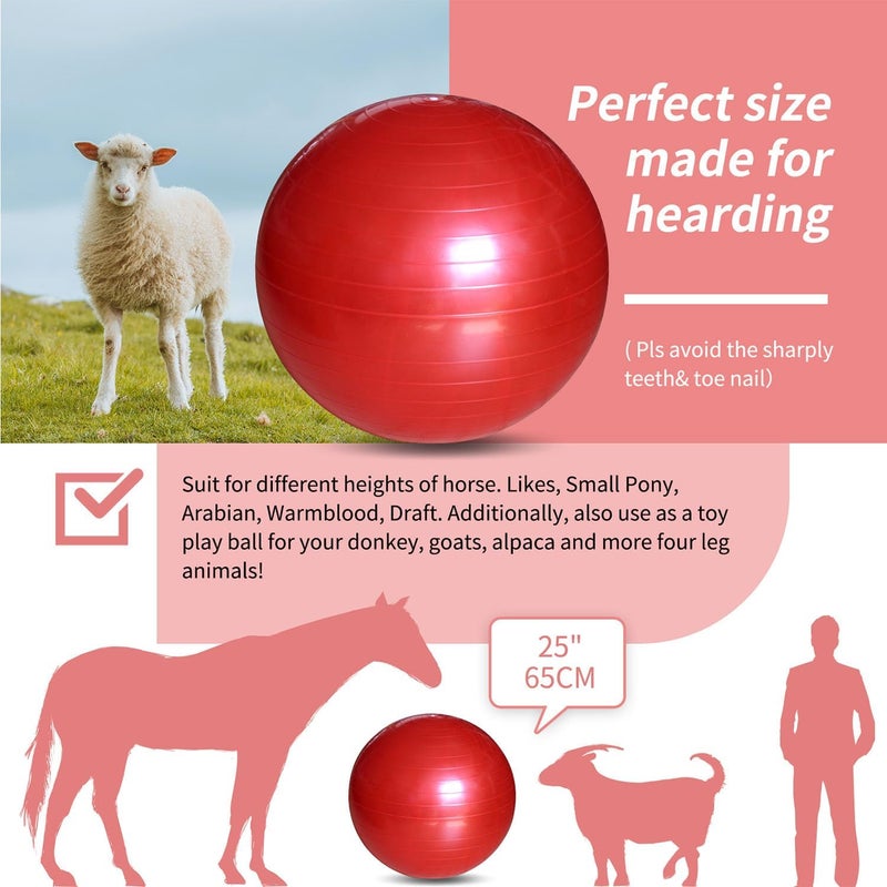RideFound 17-Inch Horse Balls Mega Equine Ball for Play Training Horse Soccer Ball Anti-Burst Herding Balls for Horses Goat Donkey - Image 5